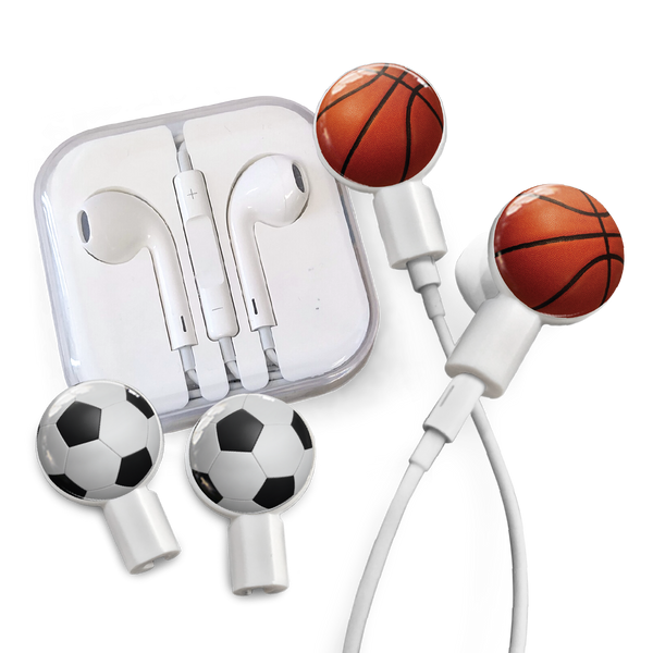 dekaSlides 2 Pair Graphics + Earbuds Basketball/Soccer Ball